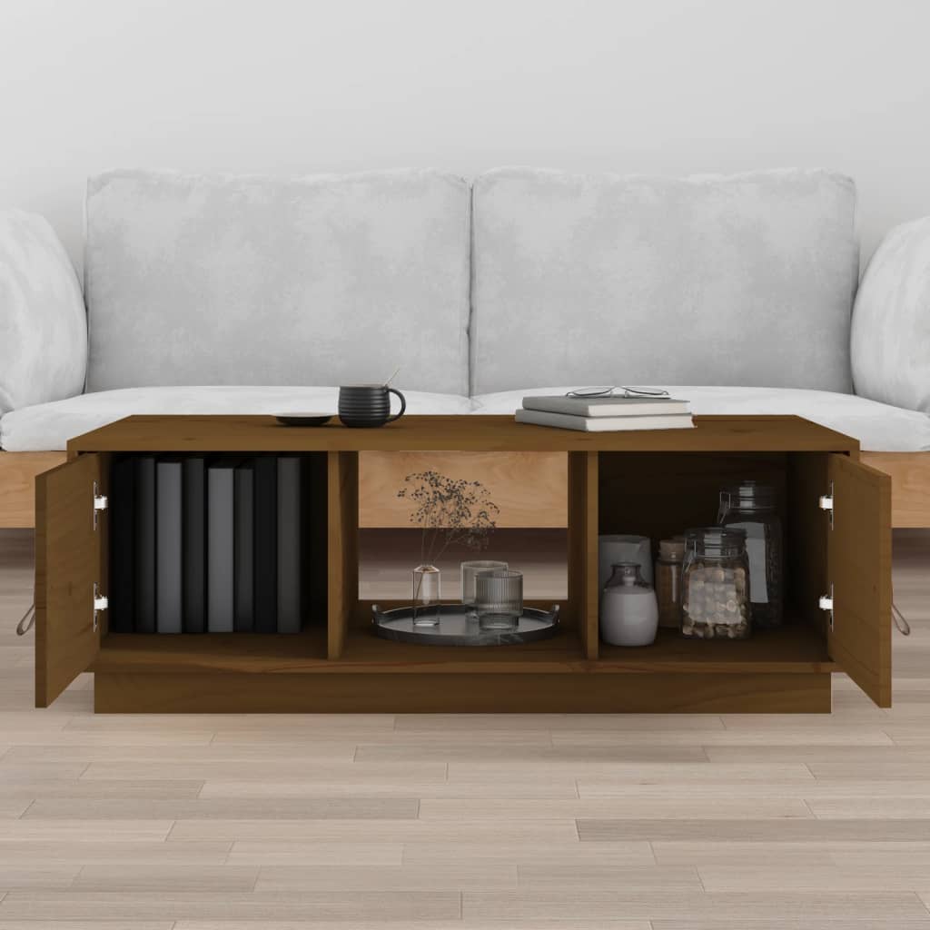 vidaXL Măsuță de cafea, maro miere, 100x50x35 cm, lemn masiv de pin vidaXL Măsuță de cafea, maro miere, 100x50x35 cm, lemn masiv de pin