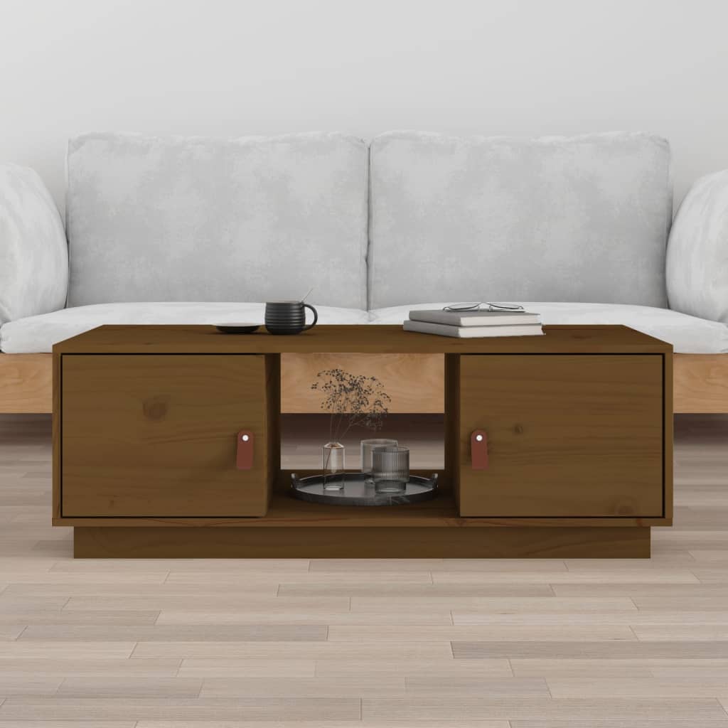 vidaXL Măsuță de cafea, maro miere, 100x50x35 cm, lemn masiv de pin vidaXL Măsuță de cafea, maro miere, 100x50x35 cm, lemn masiv de pin