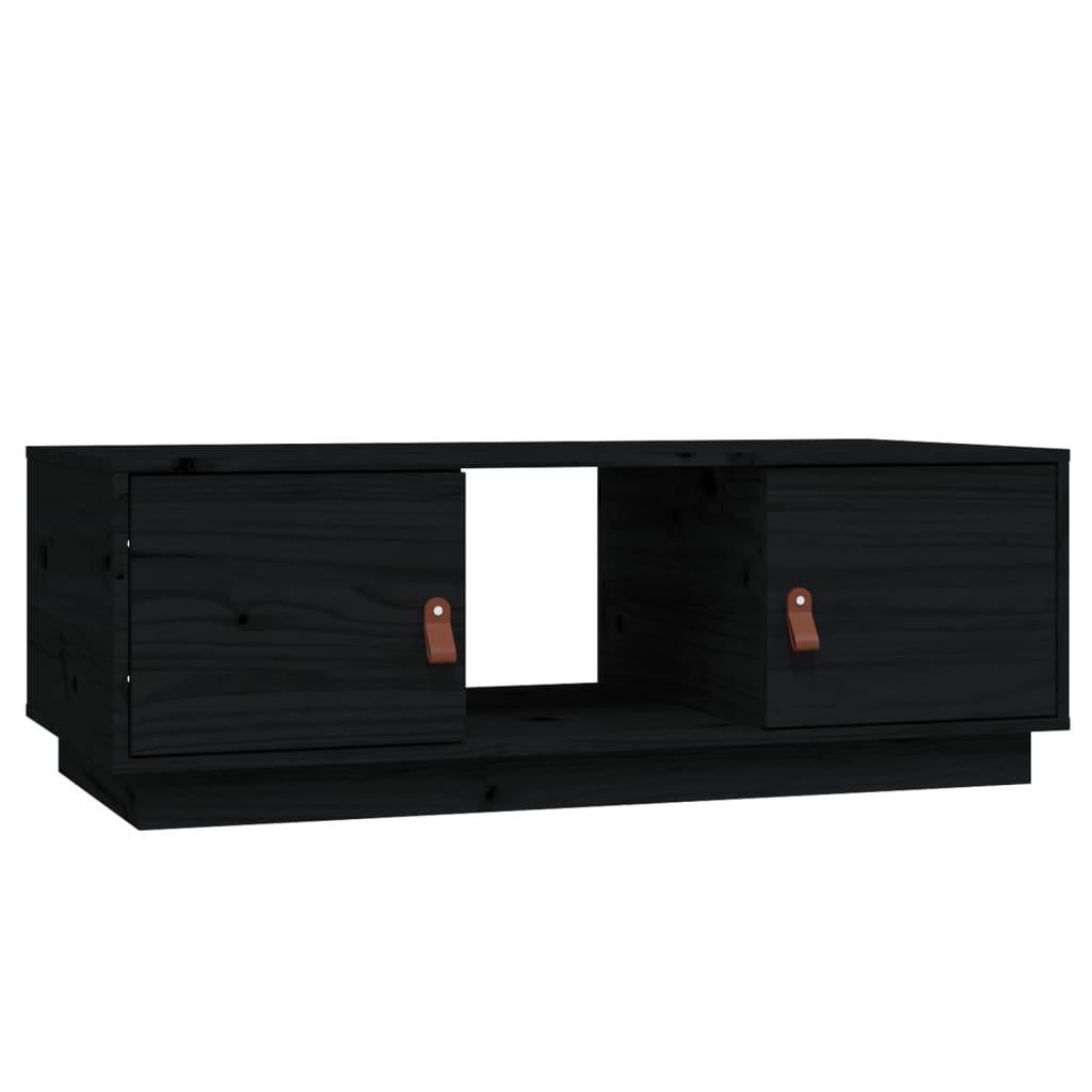 vidaXL Măsuță de cafea, negru, 100x50x35 cm, lemn masiv de pin vidaXL Măsuță de cafea, negru, 100x50x35 cm, lemn masiv de pin