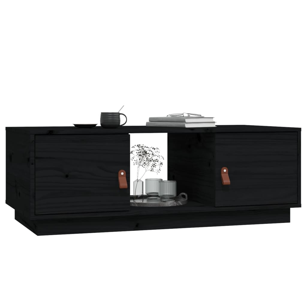 vidaXL Măsuță de cafea, negru, 100x50x35 cm, lemn masiv de pin vidaXL Măsuță de cafea, negru, 100x50x35 cm, lemn masiv de pin