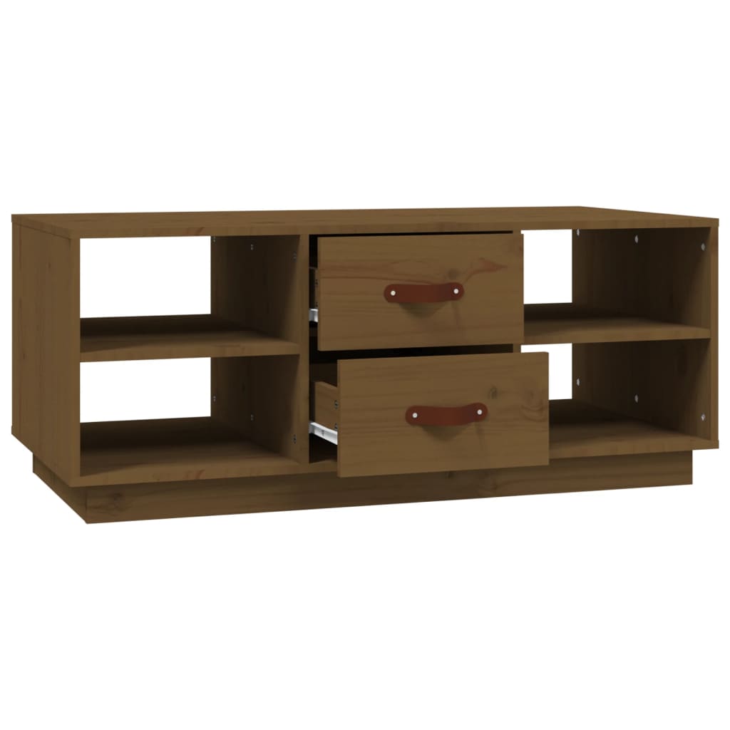 vidaXL Măsuță de cafea, maro miere, 100x50x41 cm, lemn masiv de pin vidaXL Măsuță de cafea, maro miere, 100x50x41 cm, lemn masiv de pin