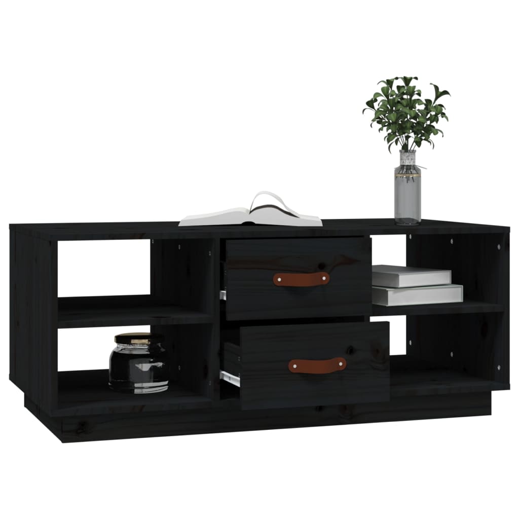 vidaXL Măsuță de cafea, negru, 100x50x41 cm, lemn masiv de pin vidaXL Măsuță de cafea, negru, 100x50x41 cm, lemn masiv de pin