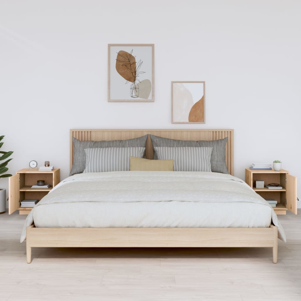vidaXL Noptiere, 2 buc., 40x34x45 cm, lemn masiv de pin vidaXL Noptiere, 2 buc., 40x34x45 cm, lemn masiv de pin