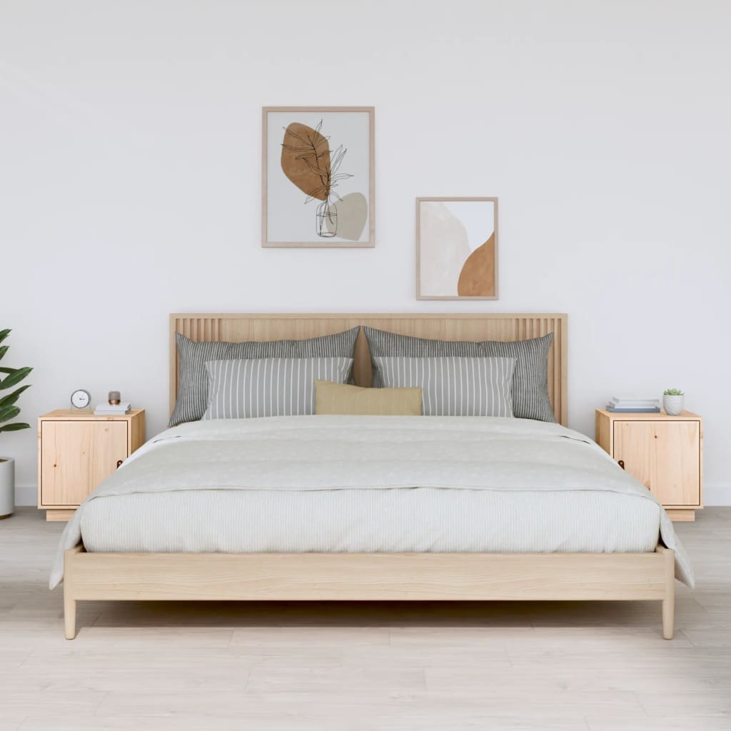 vidaXL Noptiere, 2 buc., 40x34x45 cm, lemn masiv de pin vidaXL Noptiere, 2 buc., 40x34x45 cm, lemn masiv de pin