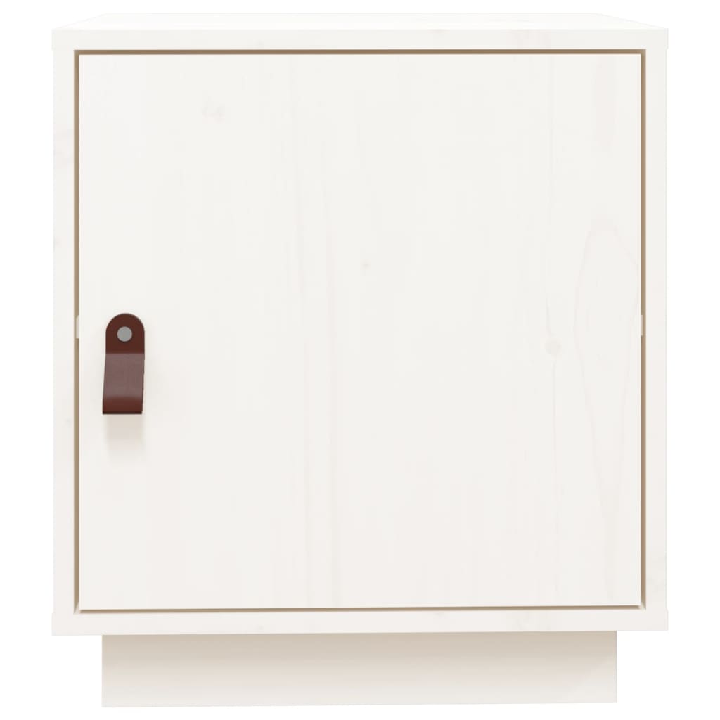 vidaXL Noptiere, 2 buc., alb, 40x34x45 cm, lemn masiv de pin