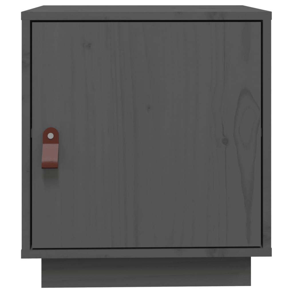 vidaXL Noptiere, 2 buc., gri, 40x34x45 cm, lemn masiv de pin vidaXL Noptiere, 2 buc., gri, 40x34x45 cm, lemn masiv de pin