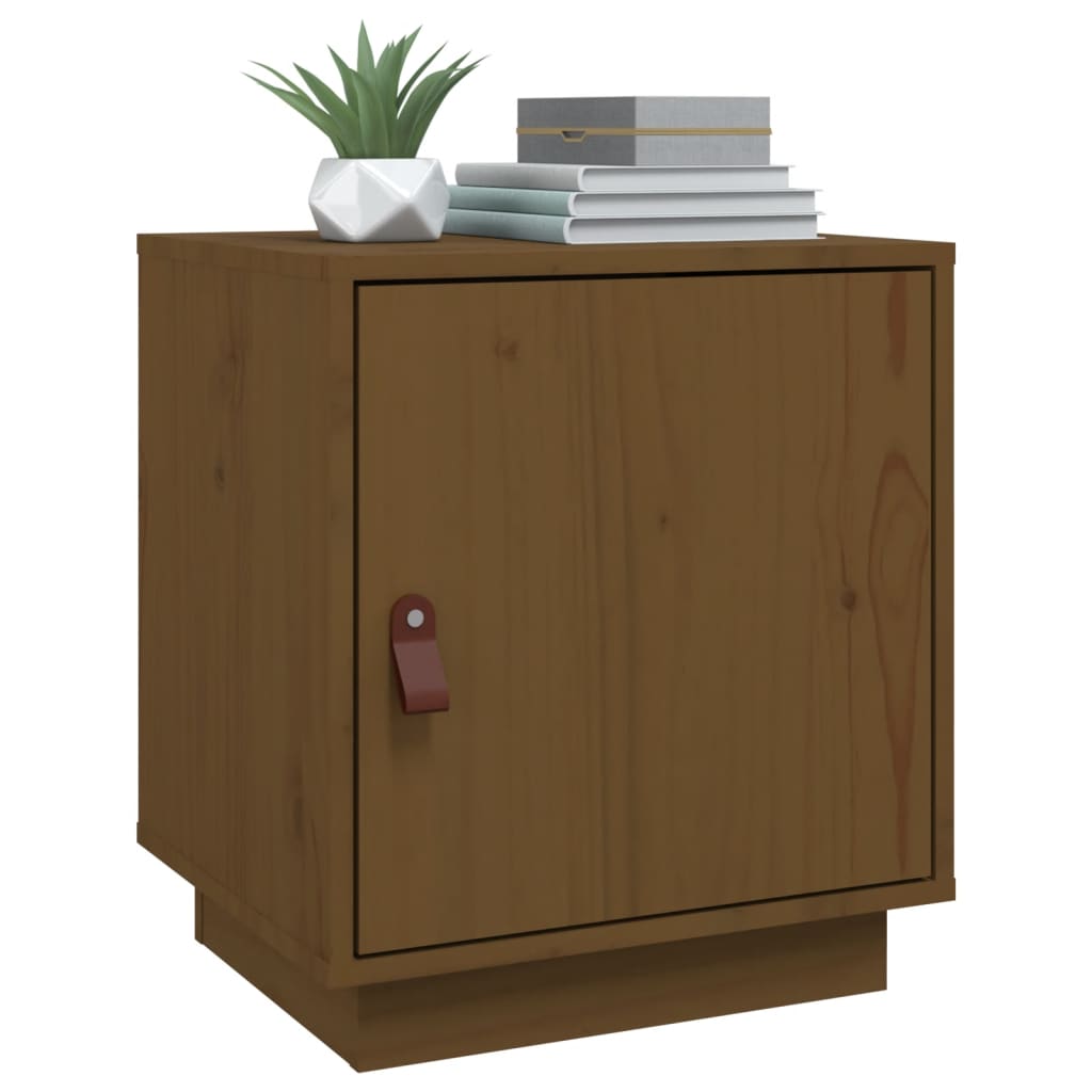 vidaXL Noptiere, 2 buc., maro miere, 40x34x45 cm, lemn masiv de pin vidaXL Noptiere, 2 buc., maro miere, 40x34x45 cm, lemn masiv de pin