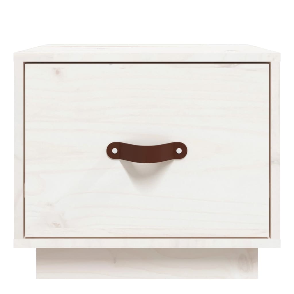 vidaXL Noptiere, 2 buc., alb, 40x34x35 cm, lemn masiv de pin