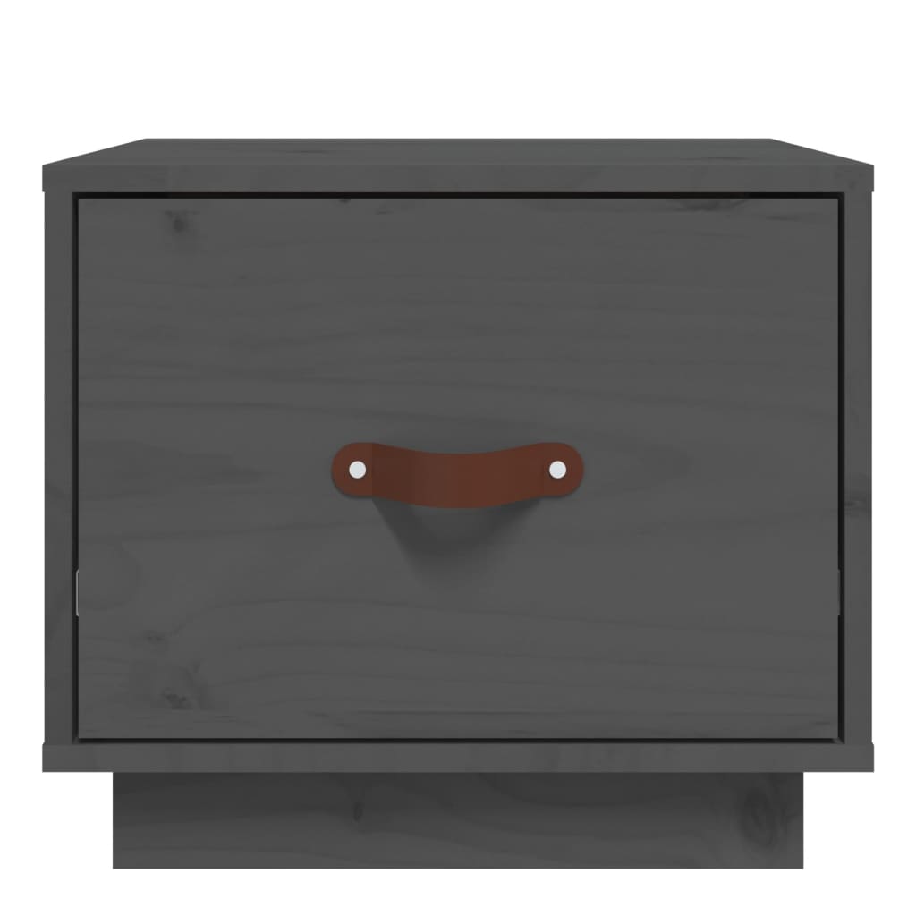 vidaXL Noptiere, 2 buc., gri, 40x34x35 cm, lemn masiv de pin vidaXL Noptiere, 2 buc., gri, 40x34x35 cm, lemn masiv de pin