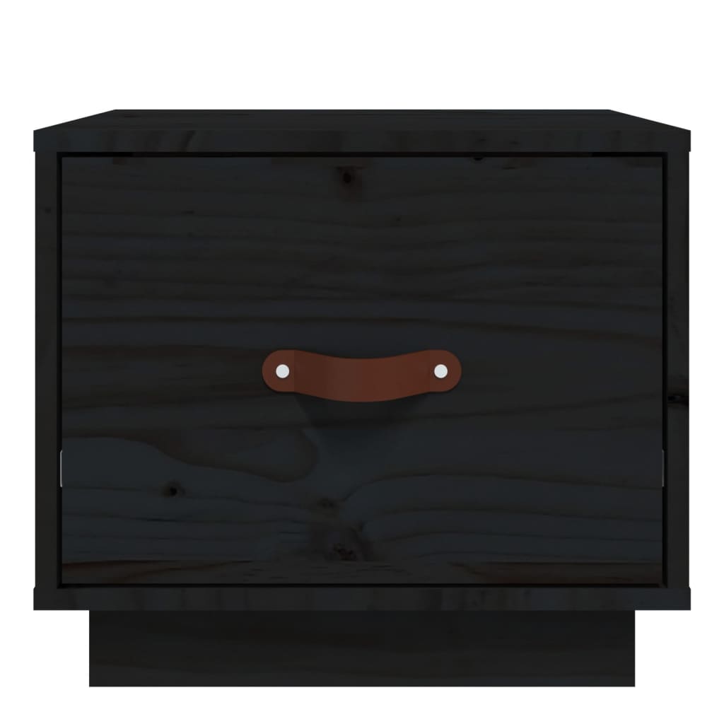 vidaXL Noptiere, 2 buc., negru, 40x34x35 cm, lemn masiv de pin vidaXL Noptiere, 2 buc., negru, 40x34x35 cm, lemn masiv de pin