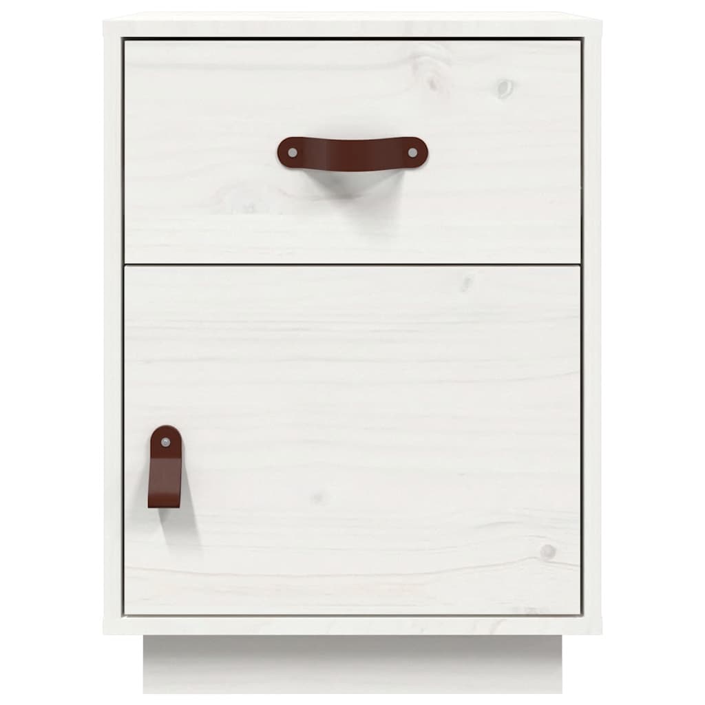 vidaXL Noptiere, 2 buc., alb, 40x34x55 cm, lemn masiv de pin