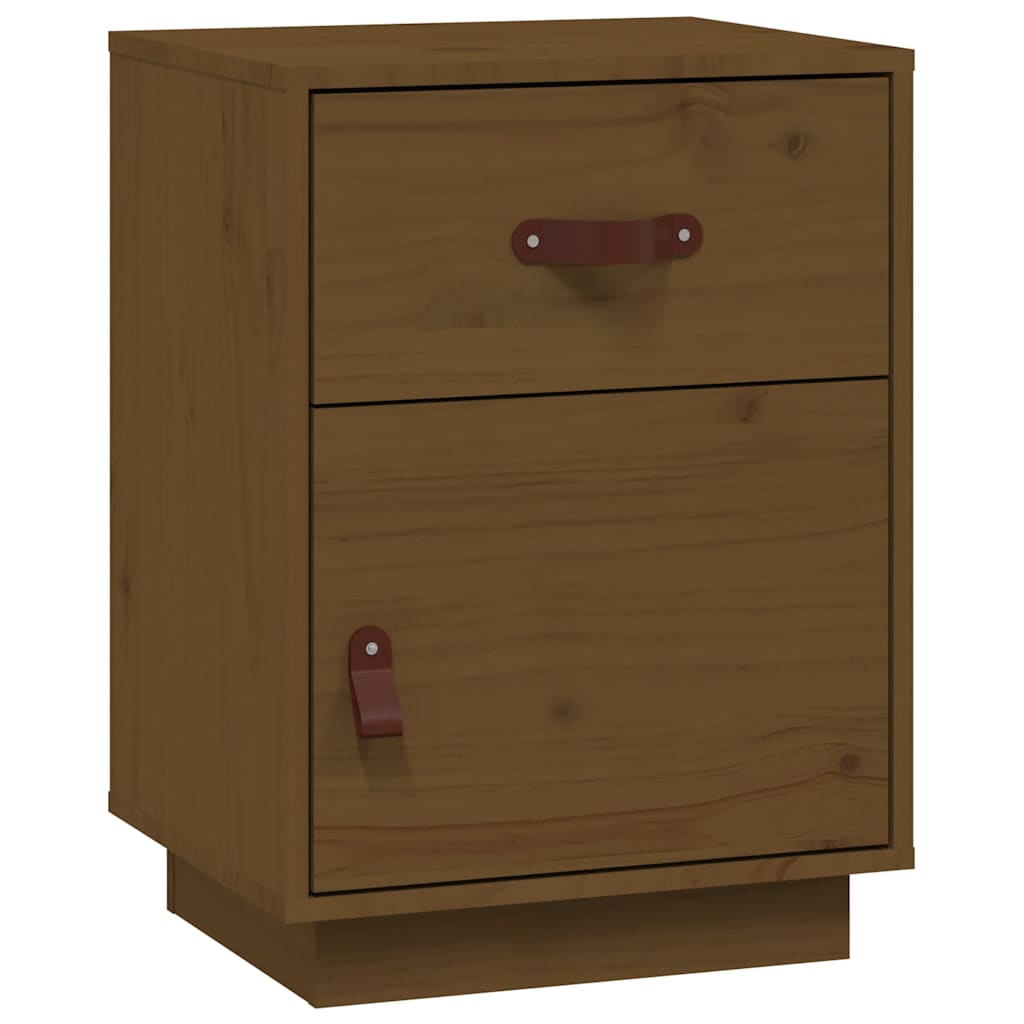 vidaXL Noptiere, 2 buc, maro miere, 40x34x55 cm, lemn masiv de pin