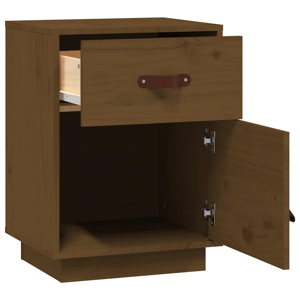vidaXL Noptiere, 2 buc, maro miere, 40x34x55 cm, lemn masiv de pin