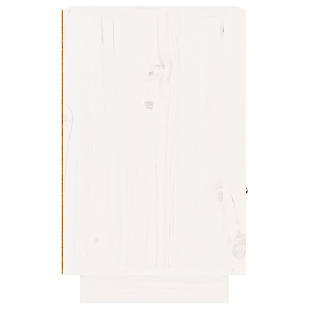 vidaXL Noptiere, 2 buc., alb, 40x34x55 cm, lemn masiv de pin