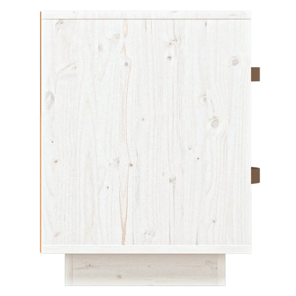 vidaXL Noptieră, alb, 40x34x45 cm, lemn masiv de pin