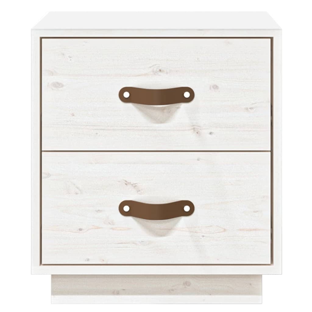 vidaXL Noptiere, 2 buc., alb, 40x34x45 cm, lemn masiv de pin