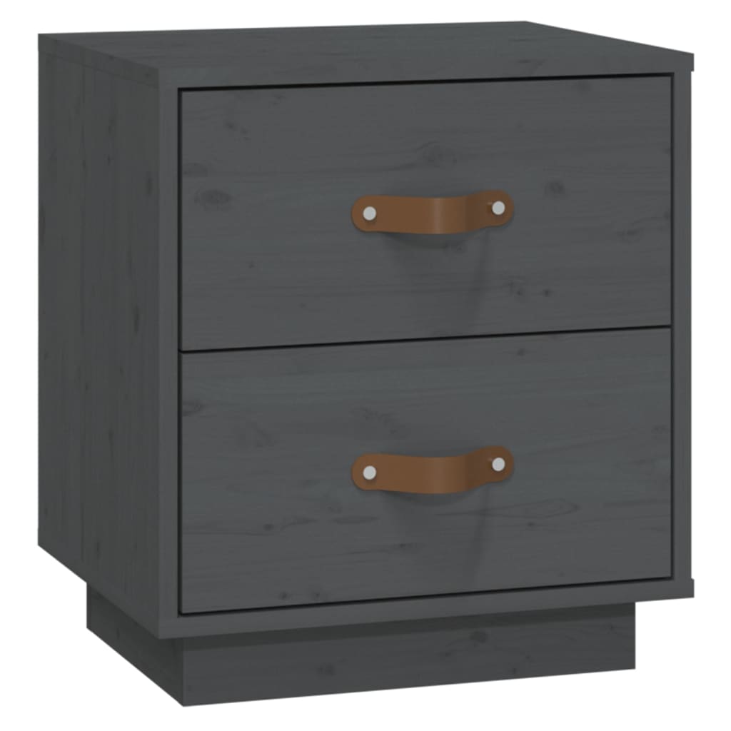 vidaXL Noptieră, gri, 40x34x45 cm, lemn masiv de pin