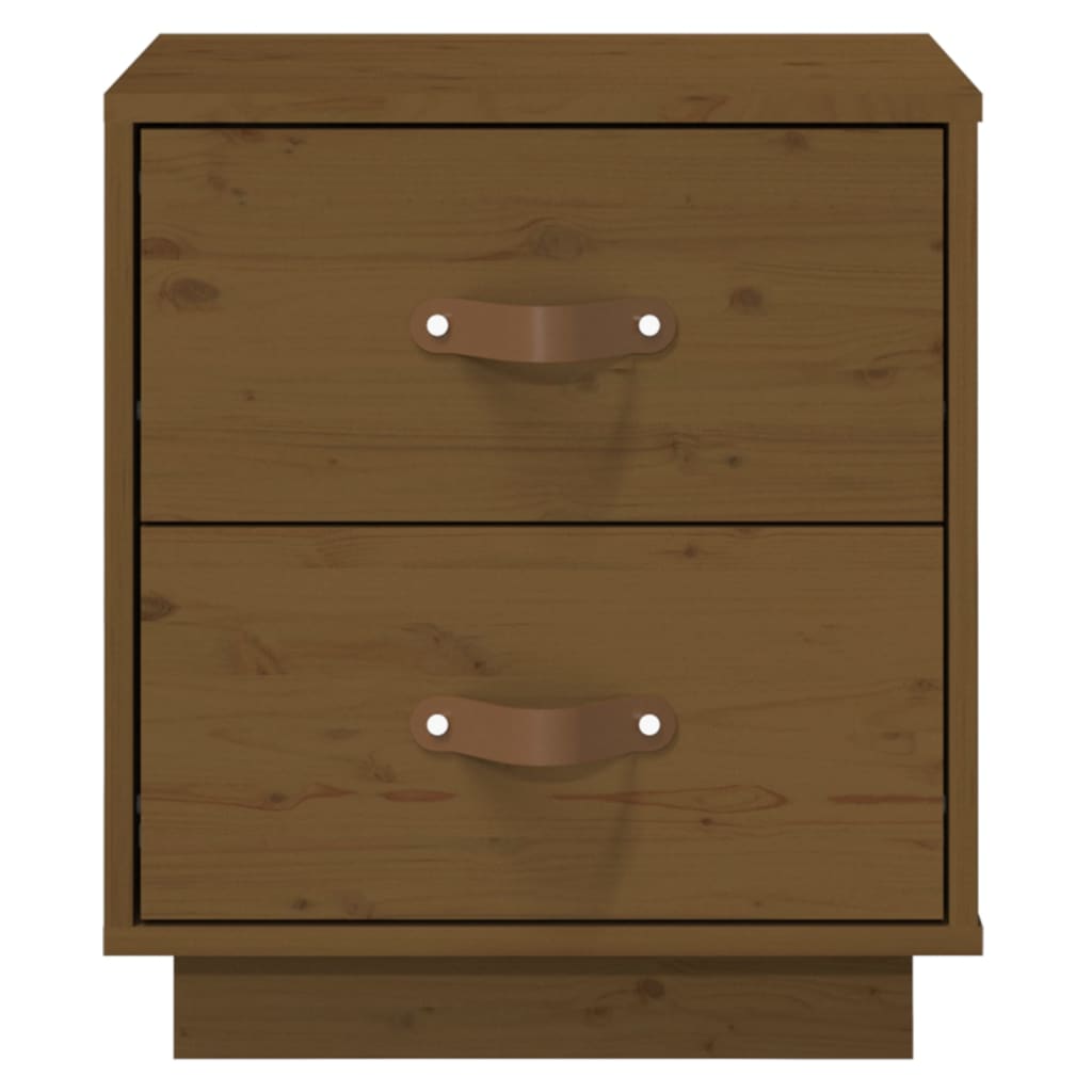 vidaXL Noptiere, 2 buc., maro miere, 40x34x45 cm, lemn masiv de pin vidaXL Noptiere, 2 buc., maro miere, 40x34x45 cm, lemn masiv de pin