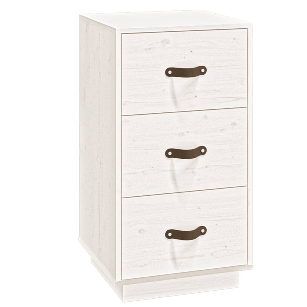 vidaXL Noptiere, 2 buc., alb, 40x40x75 cm, lemn masiv de pin