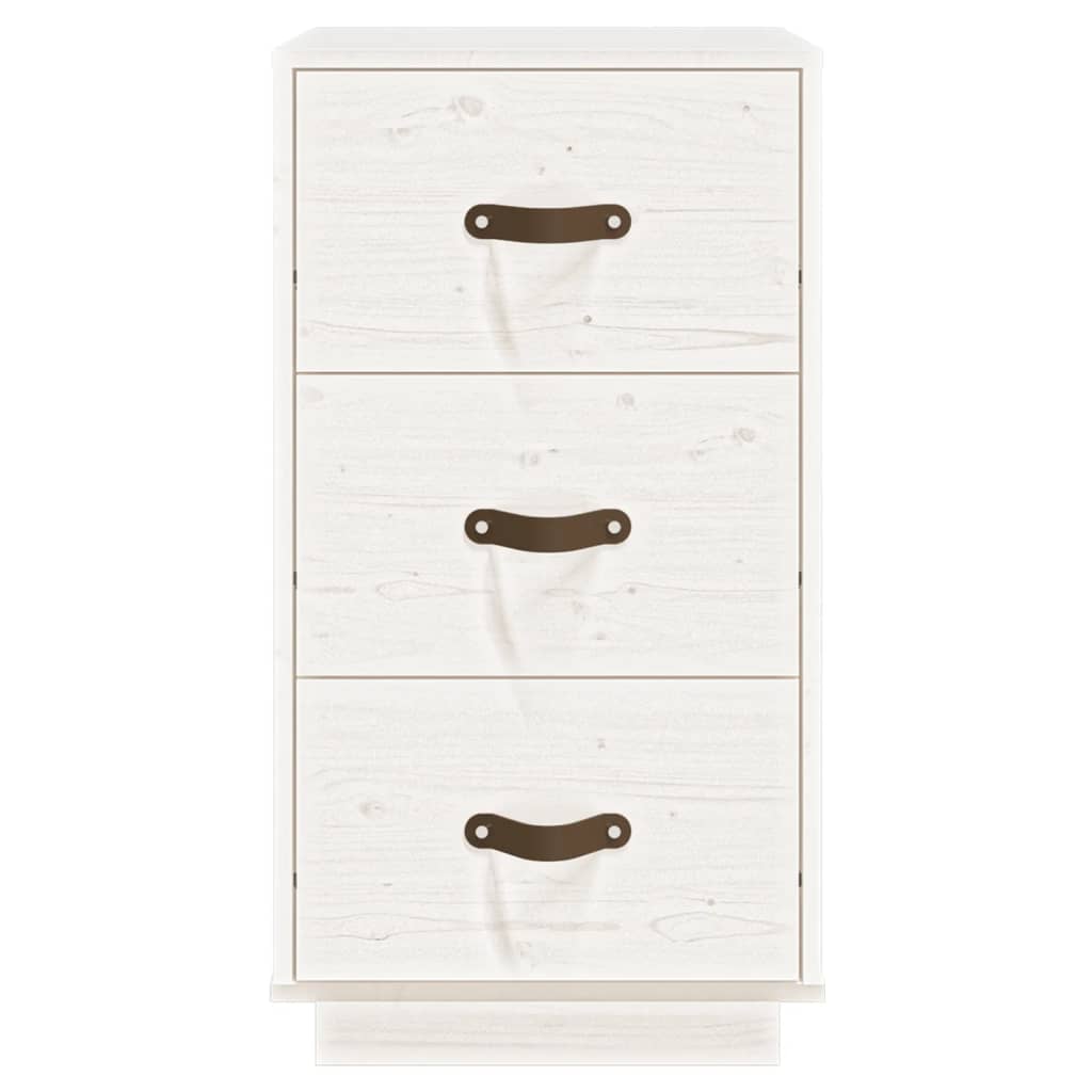 vidaXL Noptiere, 2 buc., alb, 40x40x75 cm, lemn masiv de pin