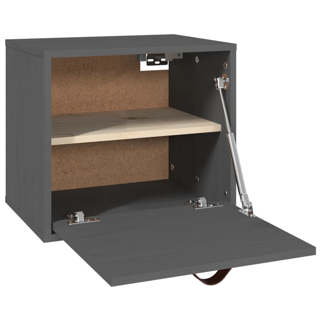 vidaXL Dulap de perete, gri, 40x30x35 cm, lemn masiv de pin