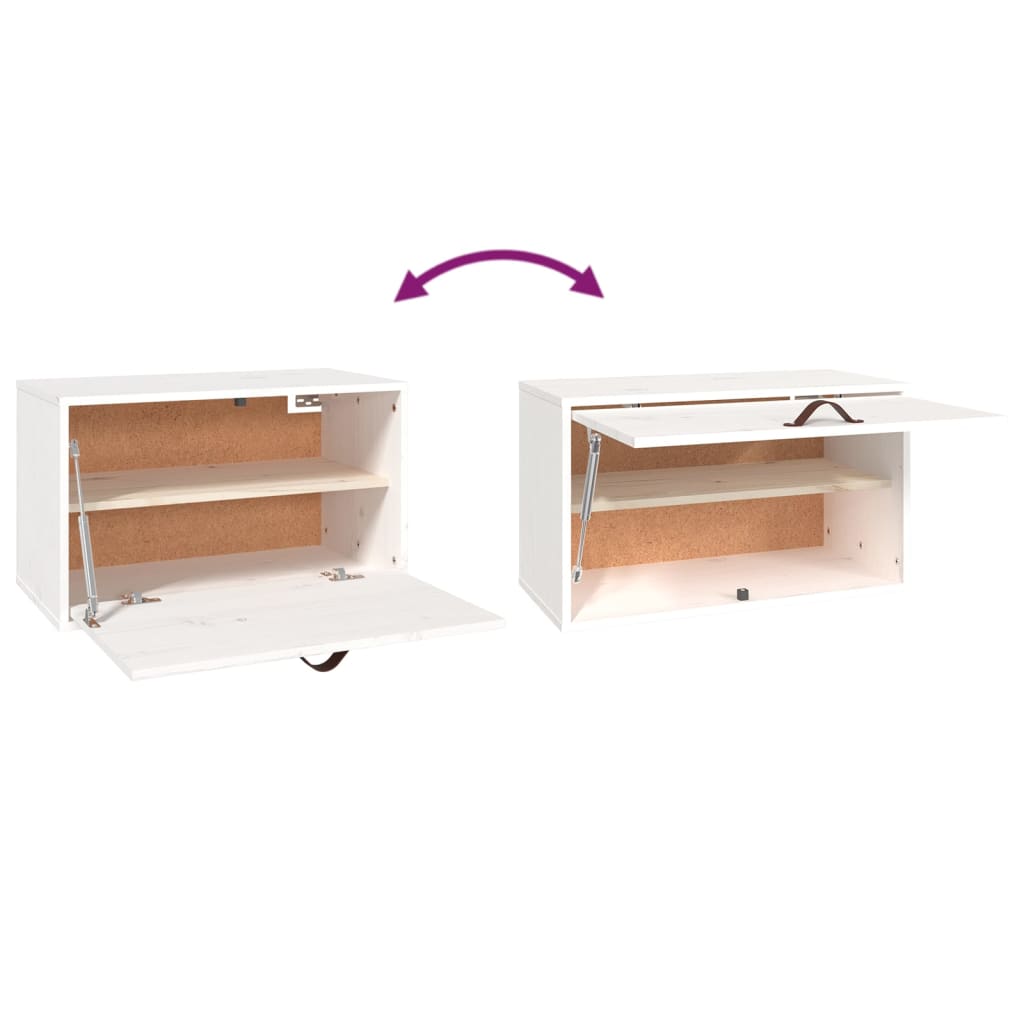 vidaXL Dulap de perete, alb, 60x30x35 cm, lemn masiv de pin vidaXL Dulap de perete, alb, 60x30x35 cm, lemn masiv de pin
