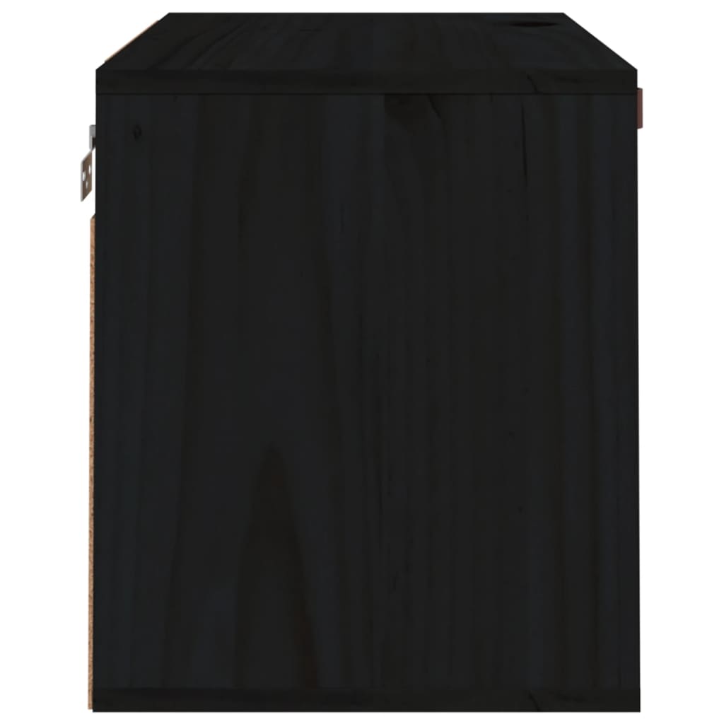 vidaXL Dulap de perete, negru, 60x30x35 cm, lemn masiv de pin