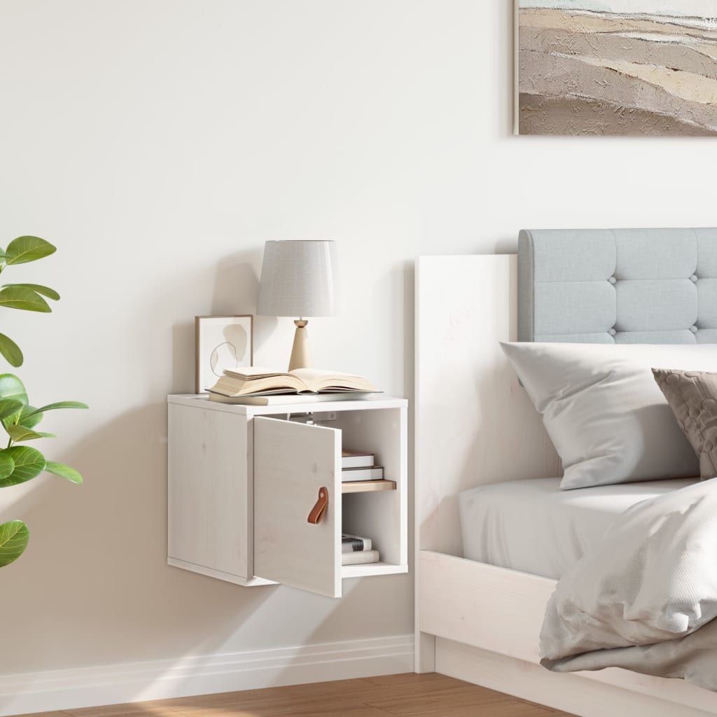 vidaXL Dulap de perete, alb, 31,5x30x30 cm, lemn masiv de pin