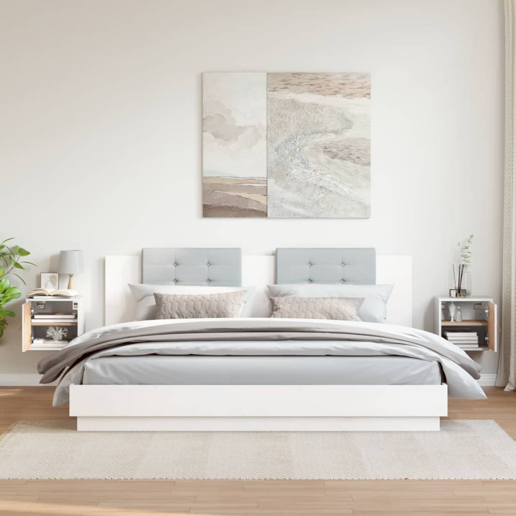 vidaXL Dulapuri de perete, 2 buc., alb, 31,5x30x30 cm, lemn masiv pin