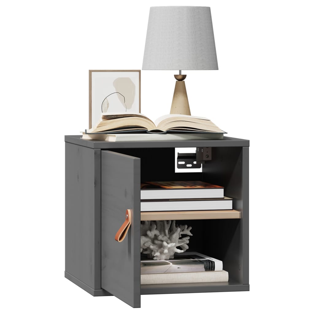 vidaXL Dulapuri de perete, 2 buc., gri, 31,5x30x30 cm, lemn masiv pin