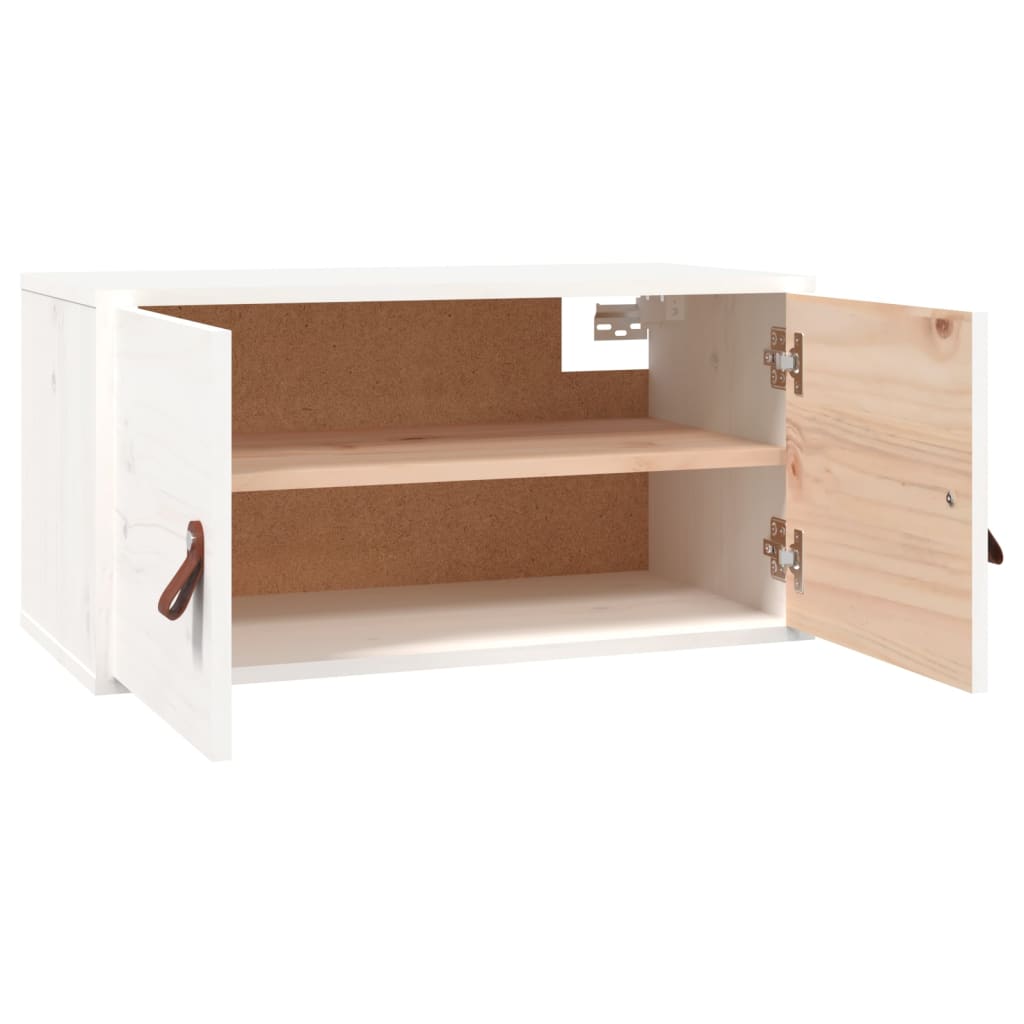 vidaXL Dulap de perete, alb, 60x30x30 cm, lemn masiv de pin vidaXL Dulap de perete, alb, 60x30x30 cm, lemn masiv de pin