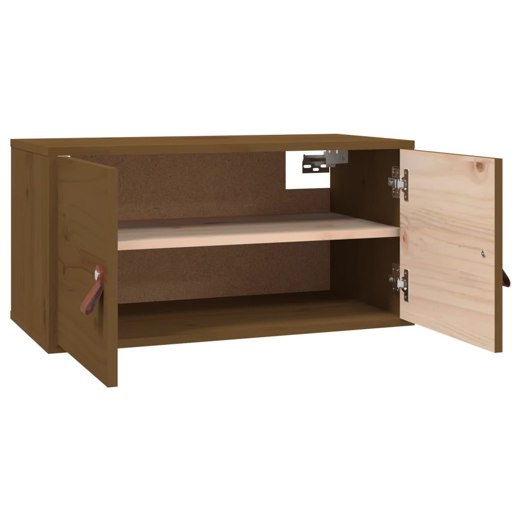 vidaXL Dulapuri de perete 2 buc. maro miere 60x30x30 cm lemn masiv pin