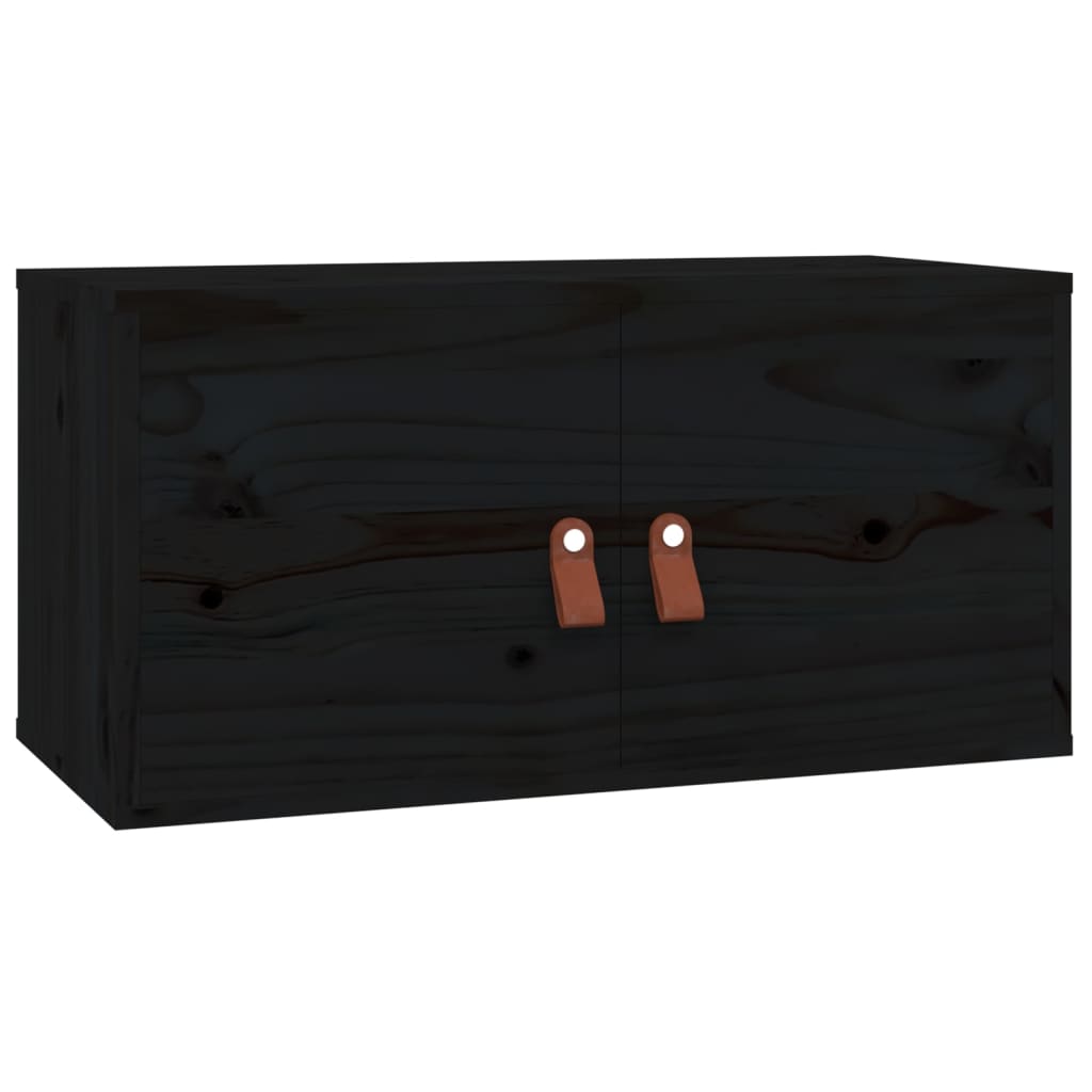 vidaXL Dulap de perete, negru, 60x30x30 cm, lemn masiv de pin vidaXL Dulap de perete, negru, 60x30x30 cm, lemn masiv de pin