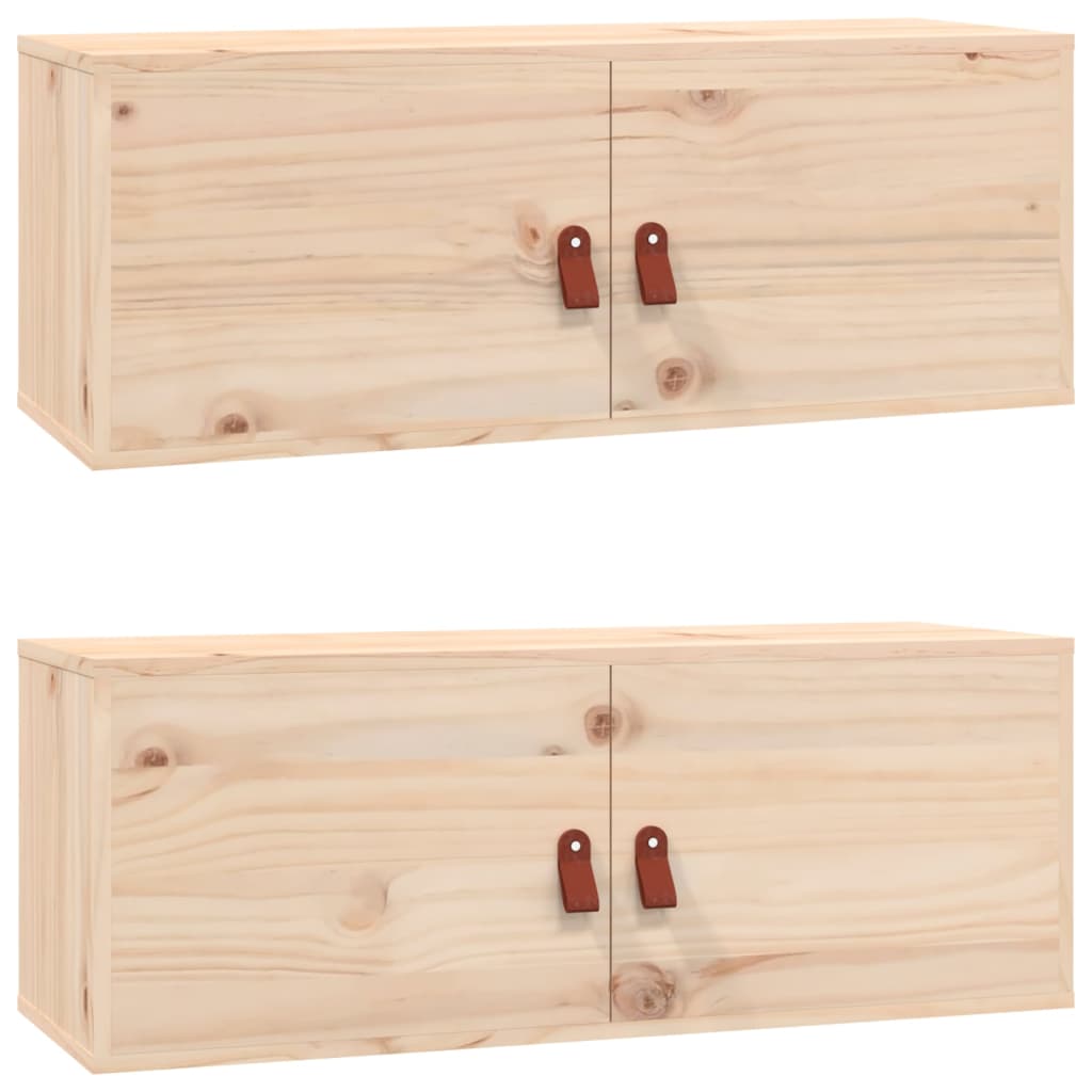 vidaXL Dulapuri de perete, 2 buc., 80x30x30 cm, lemn masiv de pin