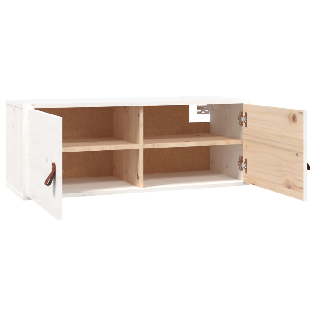 vidaXL Dulap de perete, alb, 80x30x30 cm, lemn masiv de pin