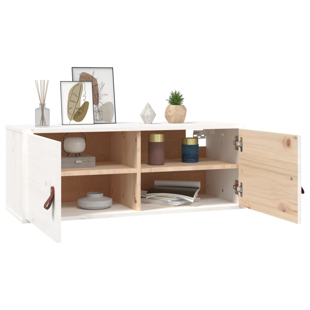 vidaXL Dulap de perete, alb, 80x30x30 cm, lemn masiv de pin