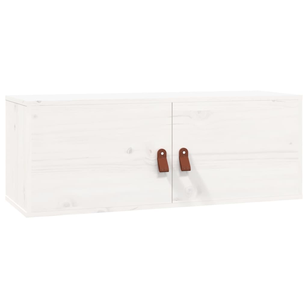 vidaXL Dulapuri de perete 2 buc., alb, 80x30x30 cm lemn masiv de pin