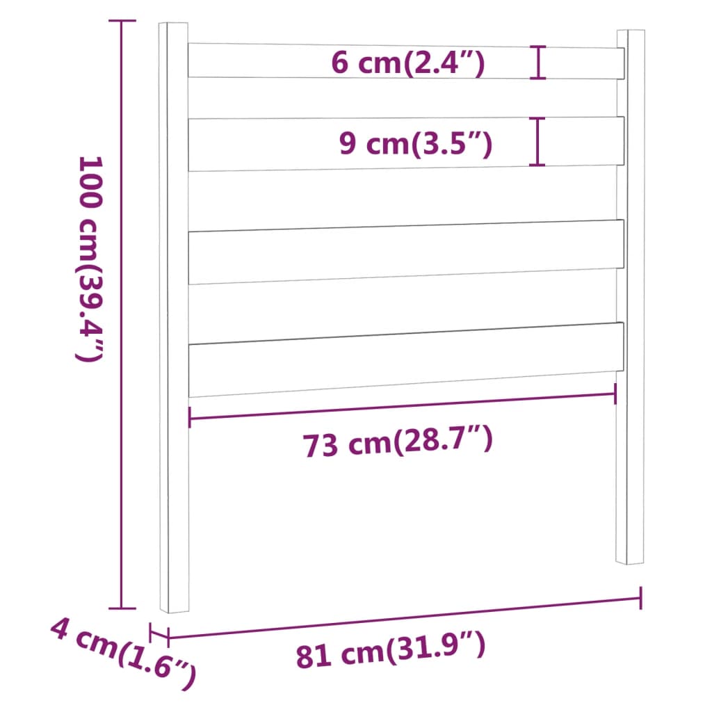 vidaXL Tăblie de pat, maro miere, 81x4x100 cm, lemn masiv de pin