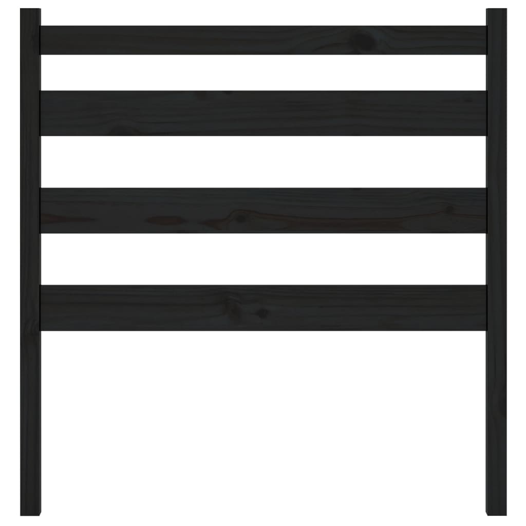 vidaXL Tăblie de pat, negru, 81x4x100 cm, lemn masiv de pin