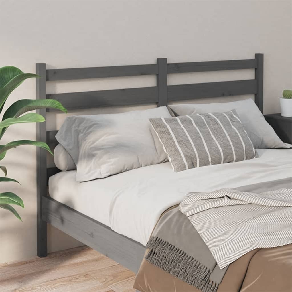 vidaXL Tăblie de pat, gri, 156x4x100 cm, lemn masiv de pin