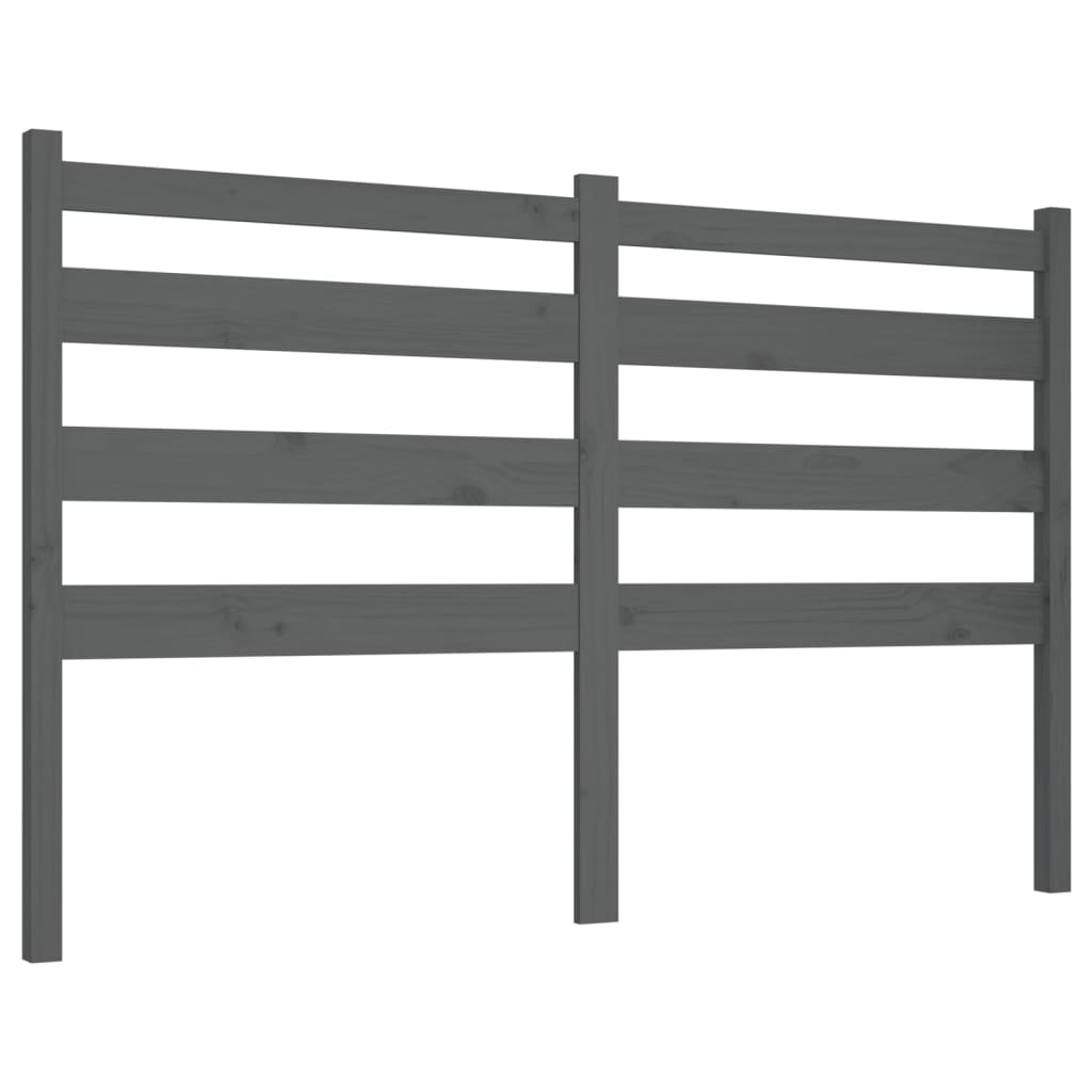 vidaXL Tăblie de pat, gri, 206x4x100 cm, lemn masiv de pin