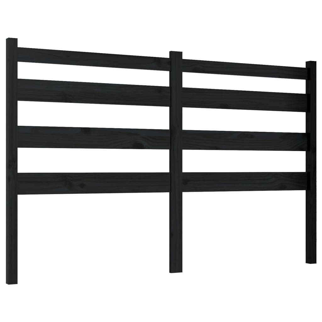 vidaXL Tăblie de pat, negru, 206x4x100 cm, lemn masiv de pin