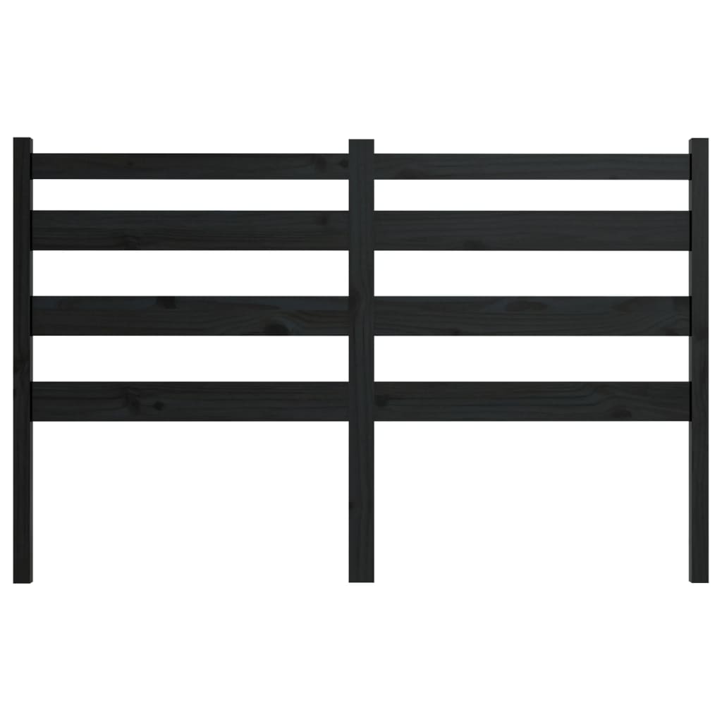 vidaXL Tăblie de pat, negru, 206x4x100 cm, lemn masiv de pin