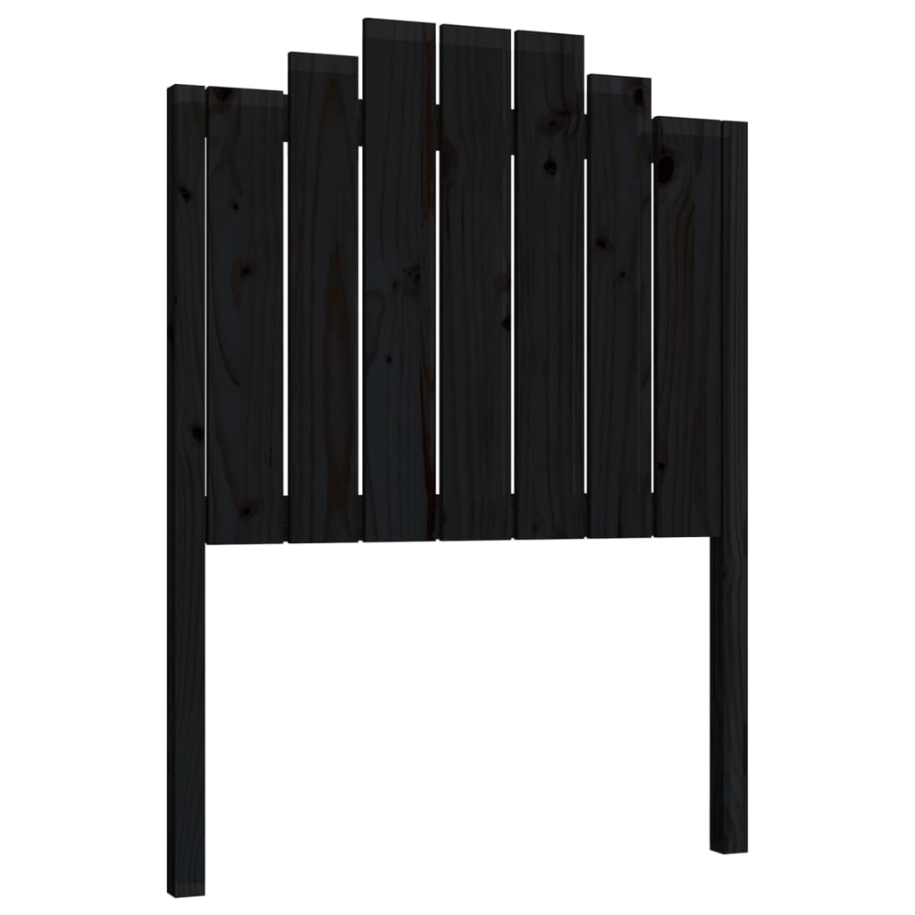 vidaXL Tăblie de pat, negru, 81x4x110 cm, lemn masiv de pin