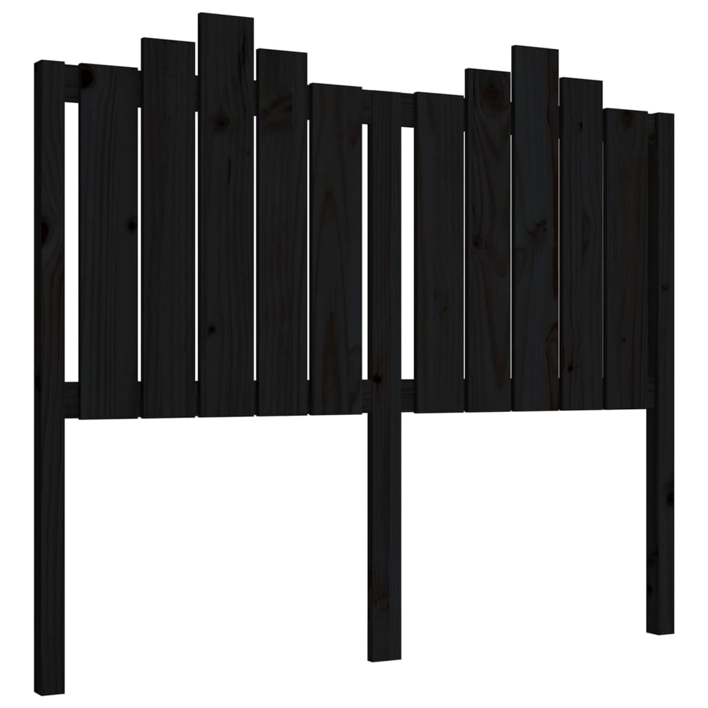 vidaXL Tăblie de pat, negru, 126x4x110 cm, lemn masiv de pin vidaXL Tăblie de pat, negru, 126x4x110 cm, lemn masiv de pin