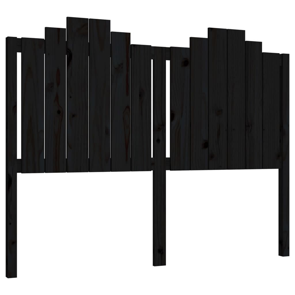 vidaXL Tăblie de pat, negru, 146x4x110 cm, lemn masiv de pin