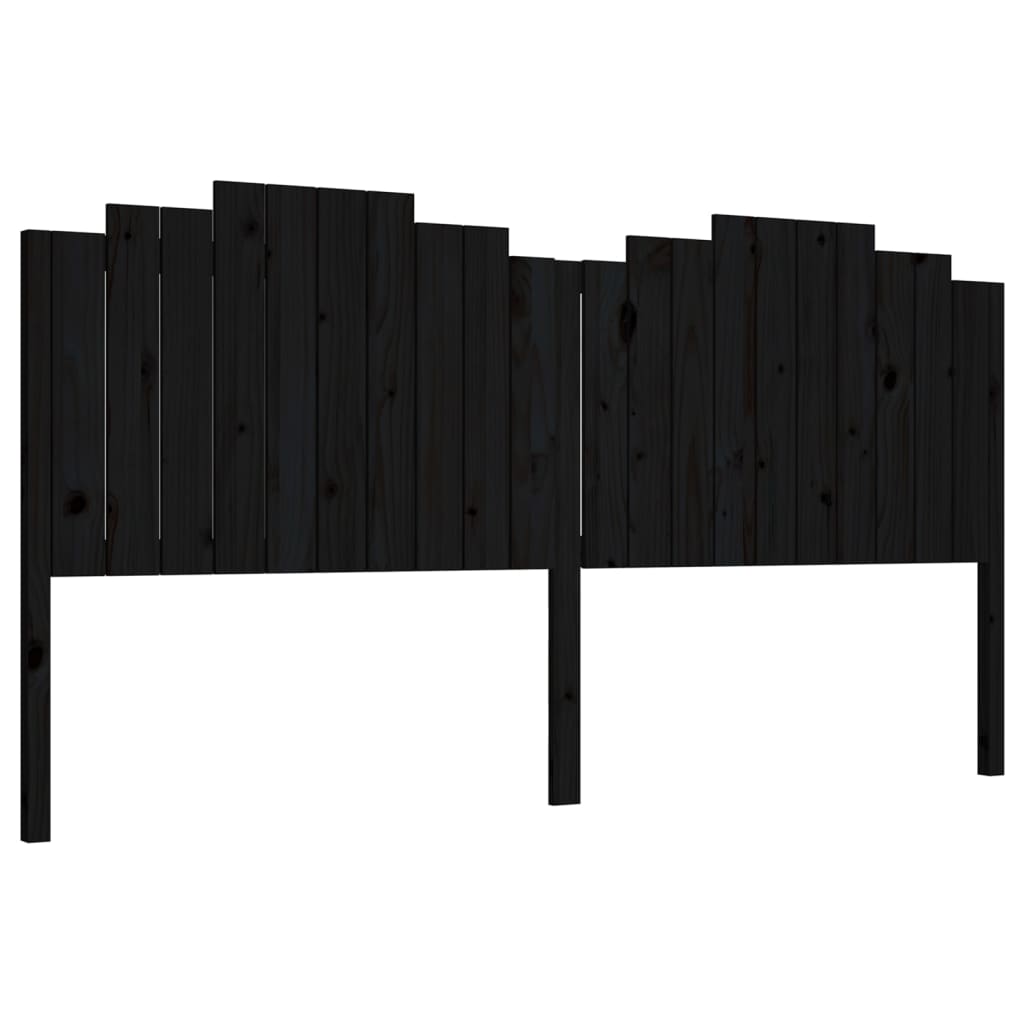 vidaXL Tăblie de pat, negru, 206x4x110 cm, lemn masiv de pin