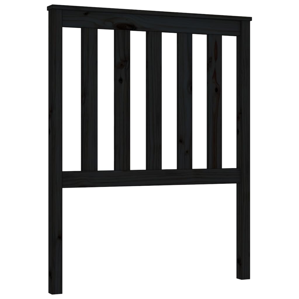 vidaXL Tăblie de pat, negru, 81x6x101 cm, lemn masiv de