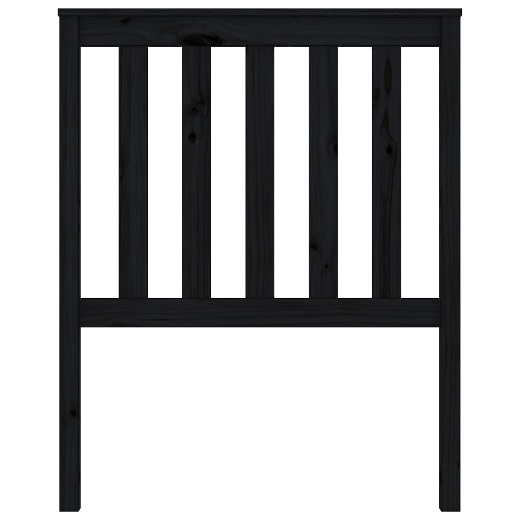 vidaXL Tăblie de pat, negru, 81x6x101 cm, lemn masiv de