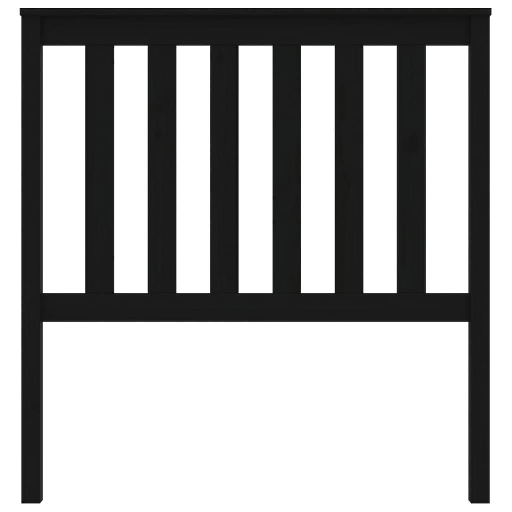 vidaXL Tăblie de pat, negru, 96x6x101 cm, lemn masiv de pin